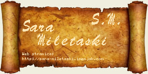 Sara Miletaški vizit kartica